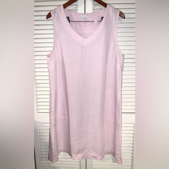 J.Jill Love Linen dress powder pink shift midi Large - Picture 4 of 8